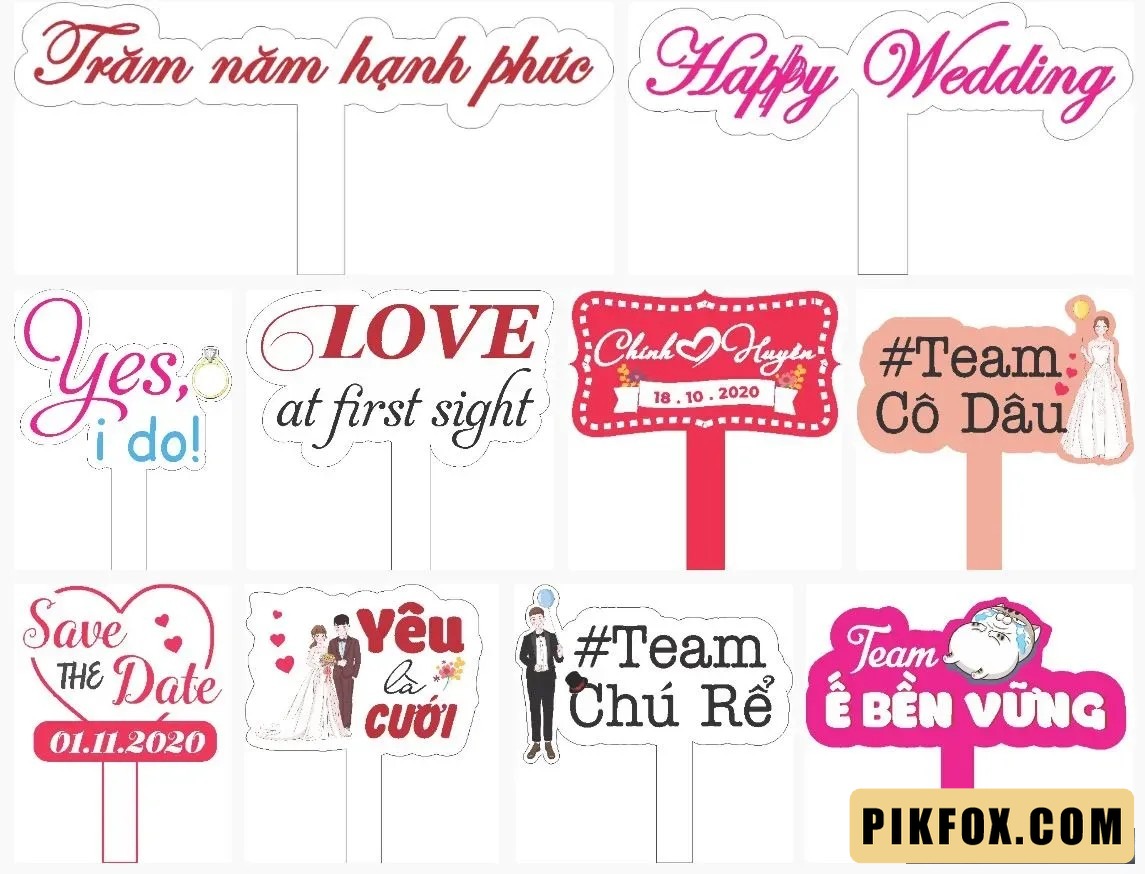 10+ Hashtag cầm tay đám cưới độc lạ