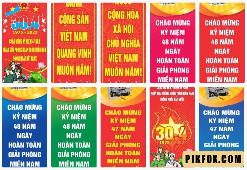 10+ Phướn treo kỷ niệm 30-4 ngày giải phóng miền nam