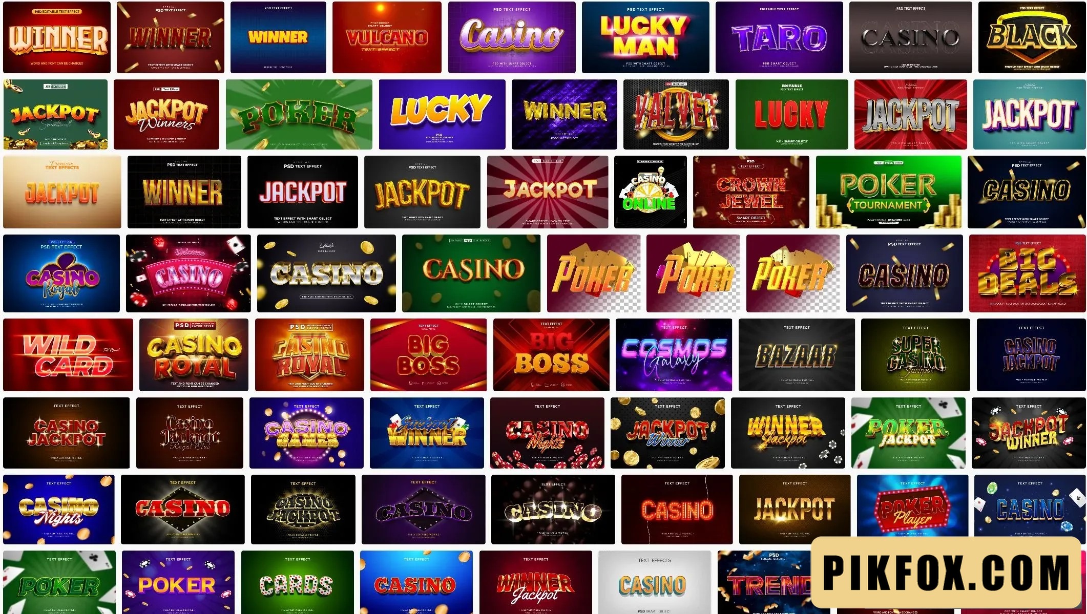 100+ Text Effect Casino