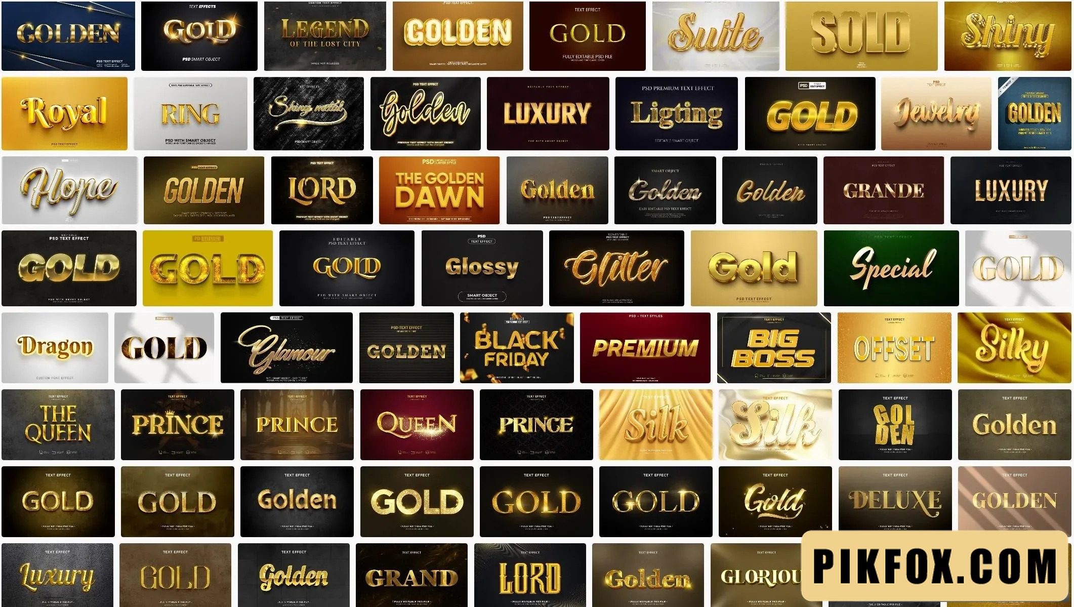 100+ Text Effect Gold