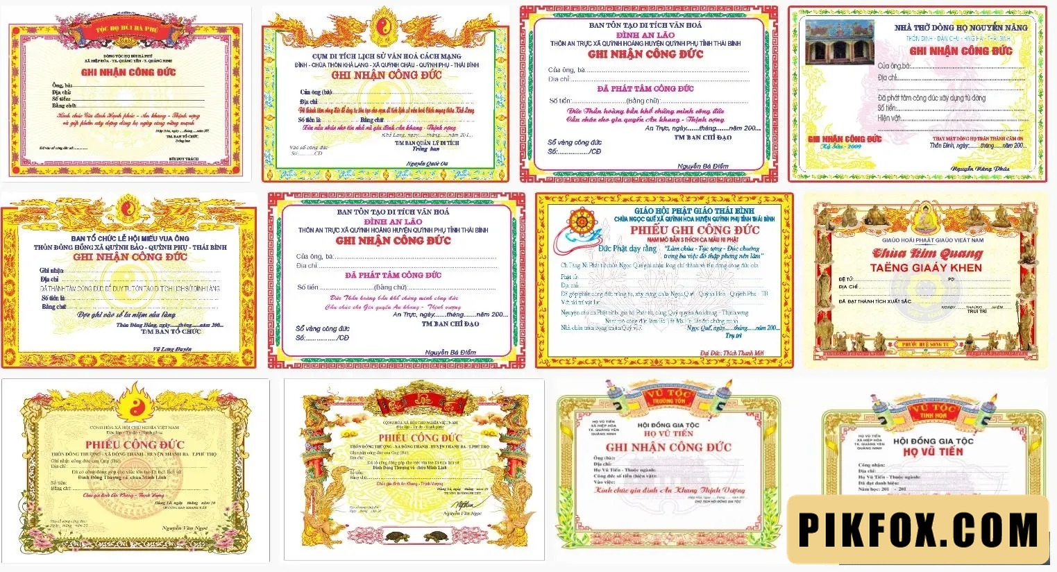 11+ Phiếu công đức