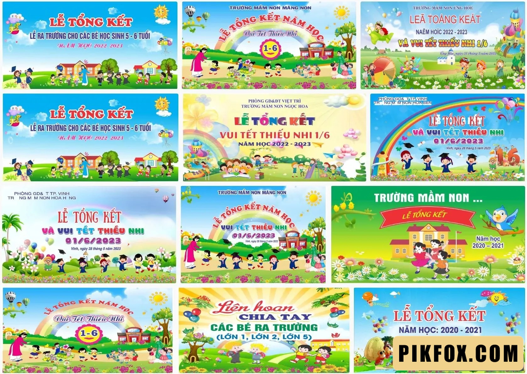 12+ Background lễ tổng kết mầm non