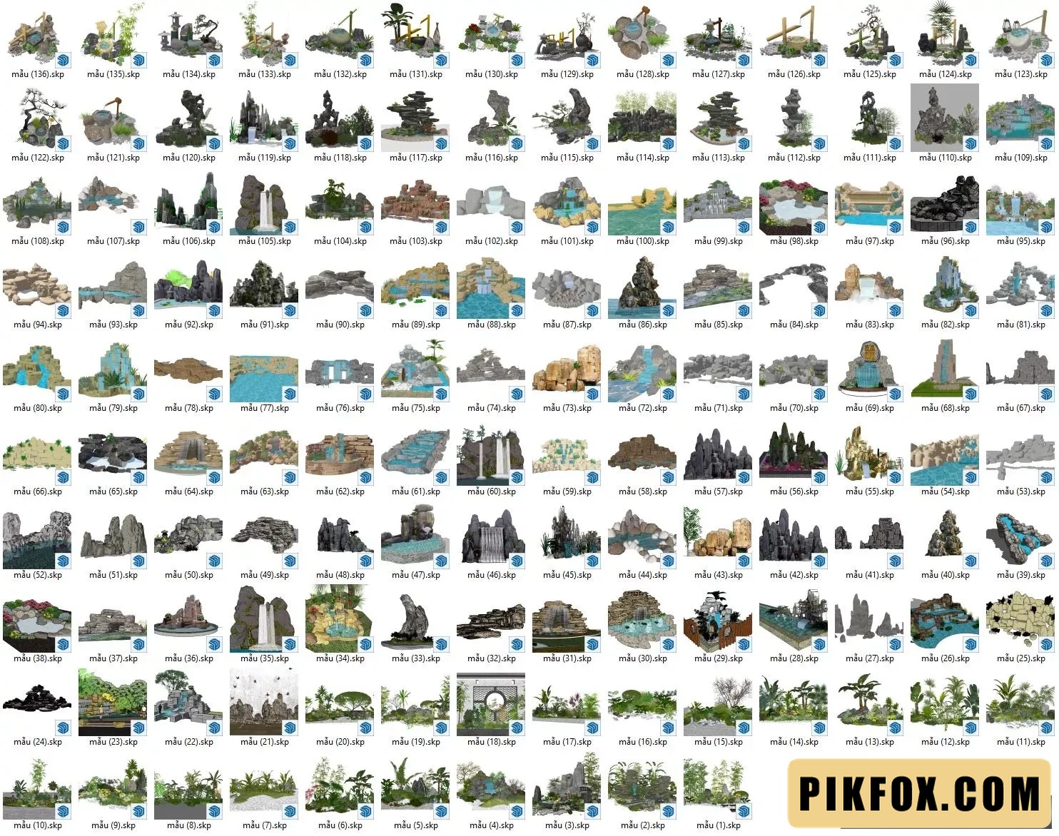 136+ Hòn non bộ SketchUp