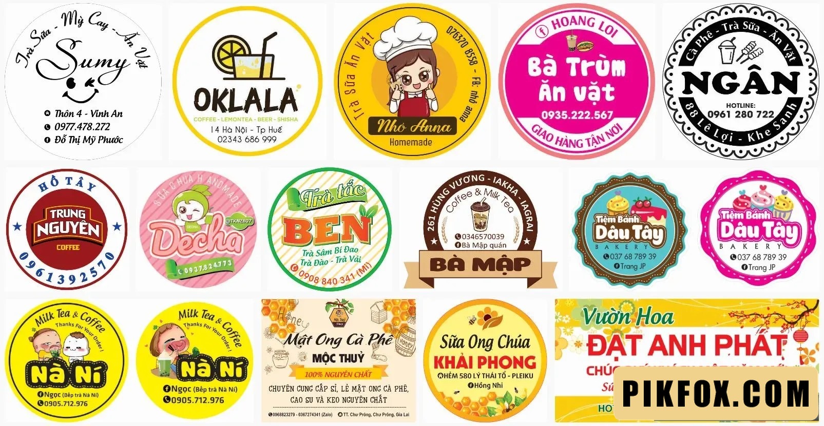14+ Tem dán ly trà sữa