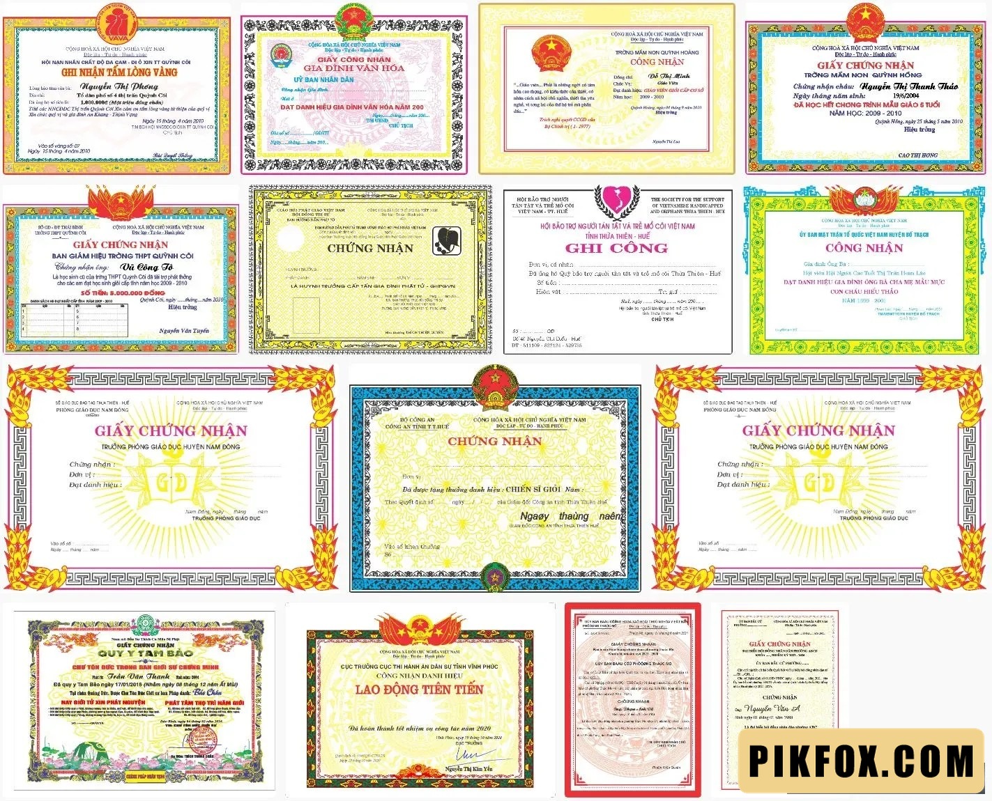 15+ Giấy chứng nhận