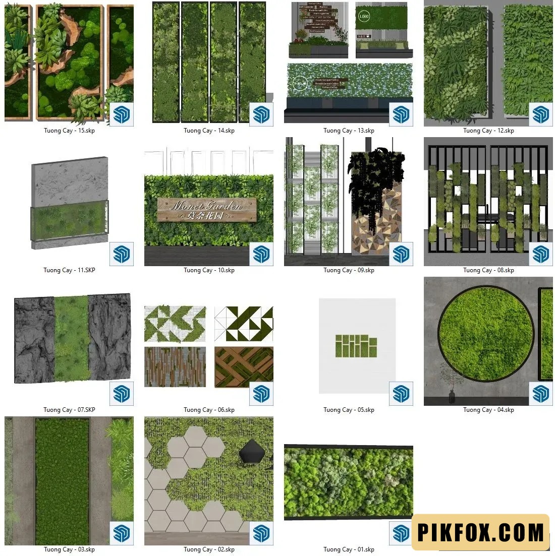 15+ Tường cây đẹp SketchUp