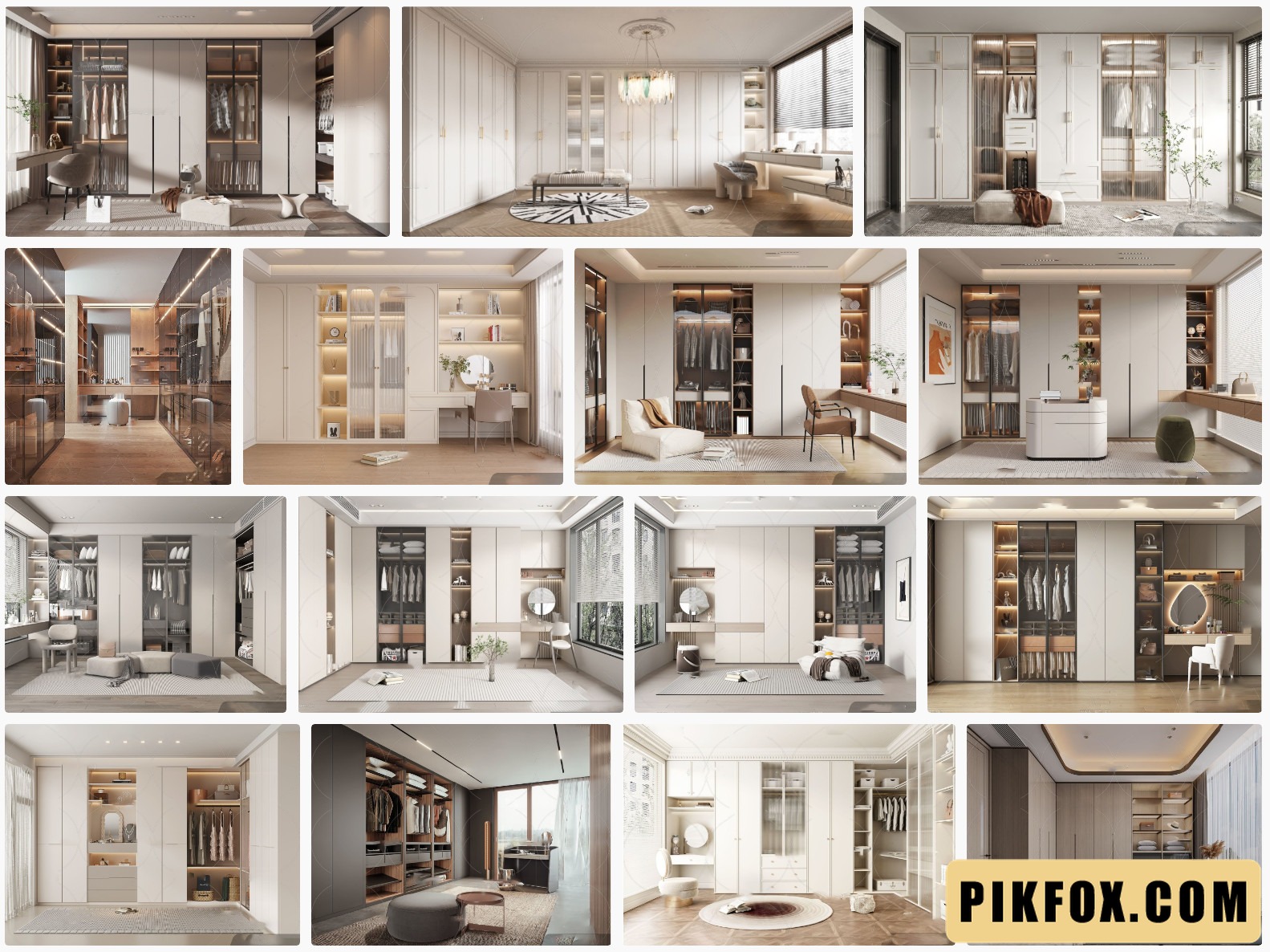 16+ Mẫu phòng thay đồ đẹp SketchUp