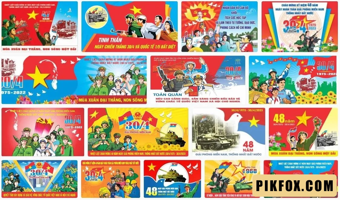 16+ Pano chào mừng ngày giải phóng miền nam 30-4