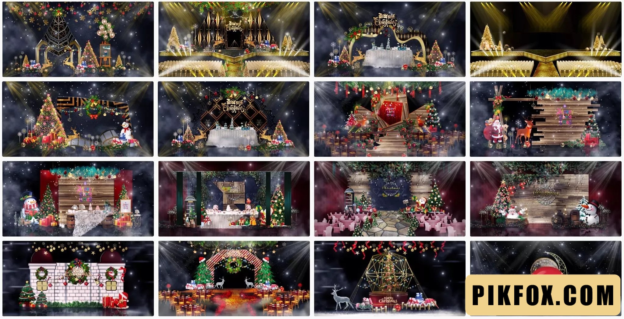 16+ Trang trí sân khấu Noel