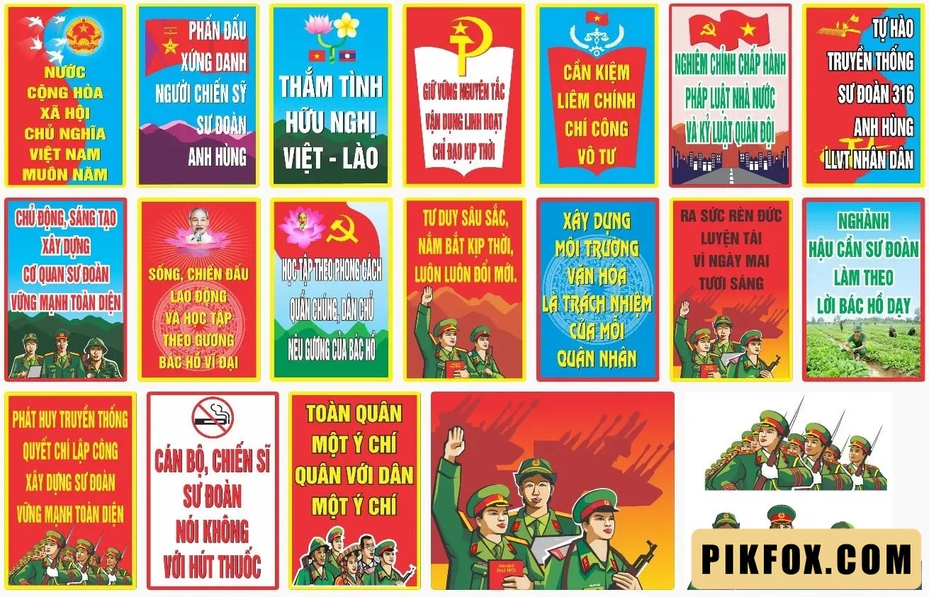 19+ Pano tuyên truyền trong quân đội - công an