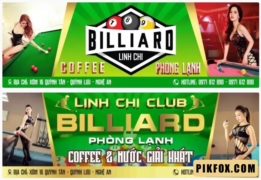 2+ Bảng hiệu bida