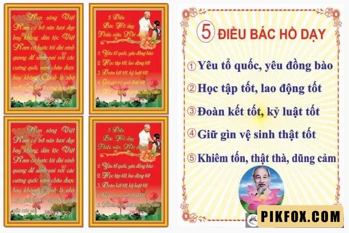 2+ Bảng năm điều bác hồ dạy