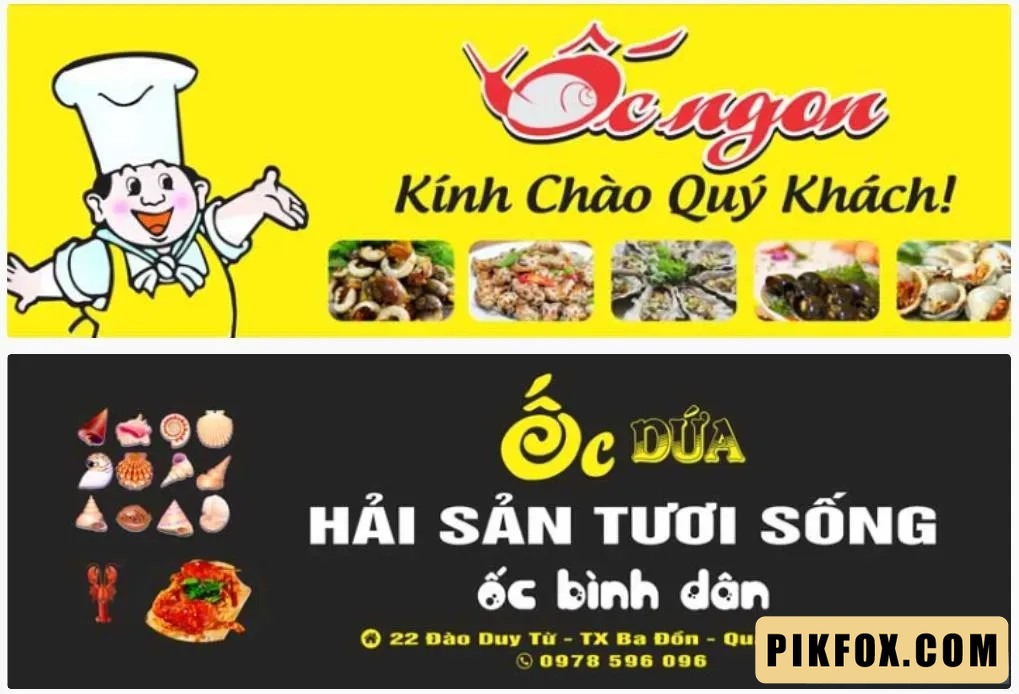 2+ Biển hiệu quán ốc