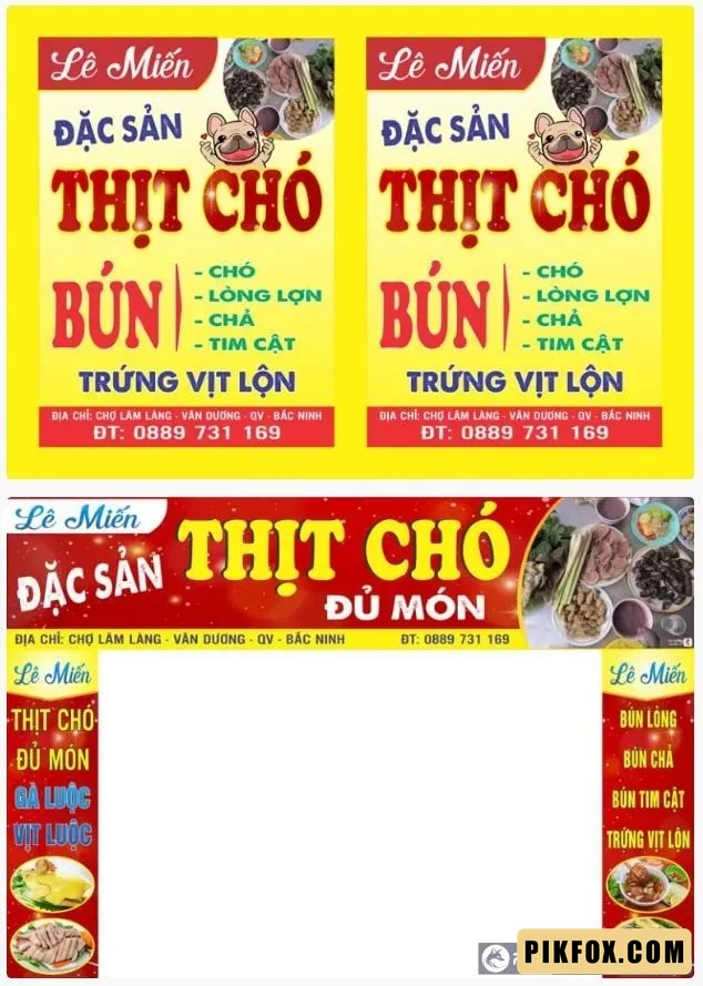 2+ Biển quảng cáo thịt chó