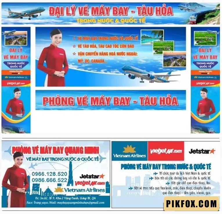 2+ Mẫu bảng hiệu đại lý bán vé máy bay