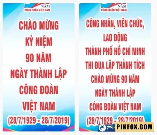 2+ Phướn treo Ngày thành lập công đoàn Việt Nam 28-7