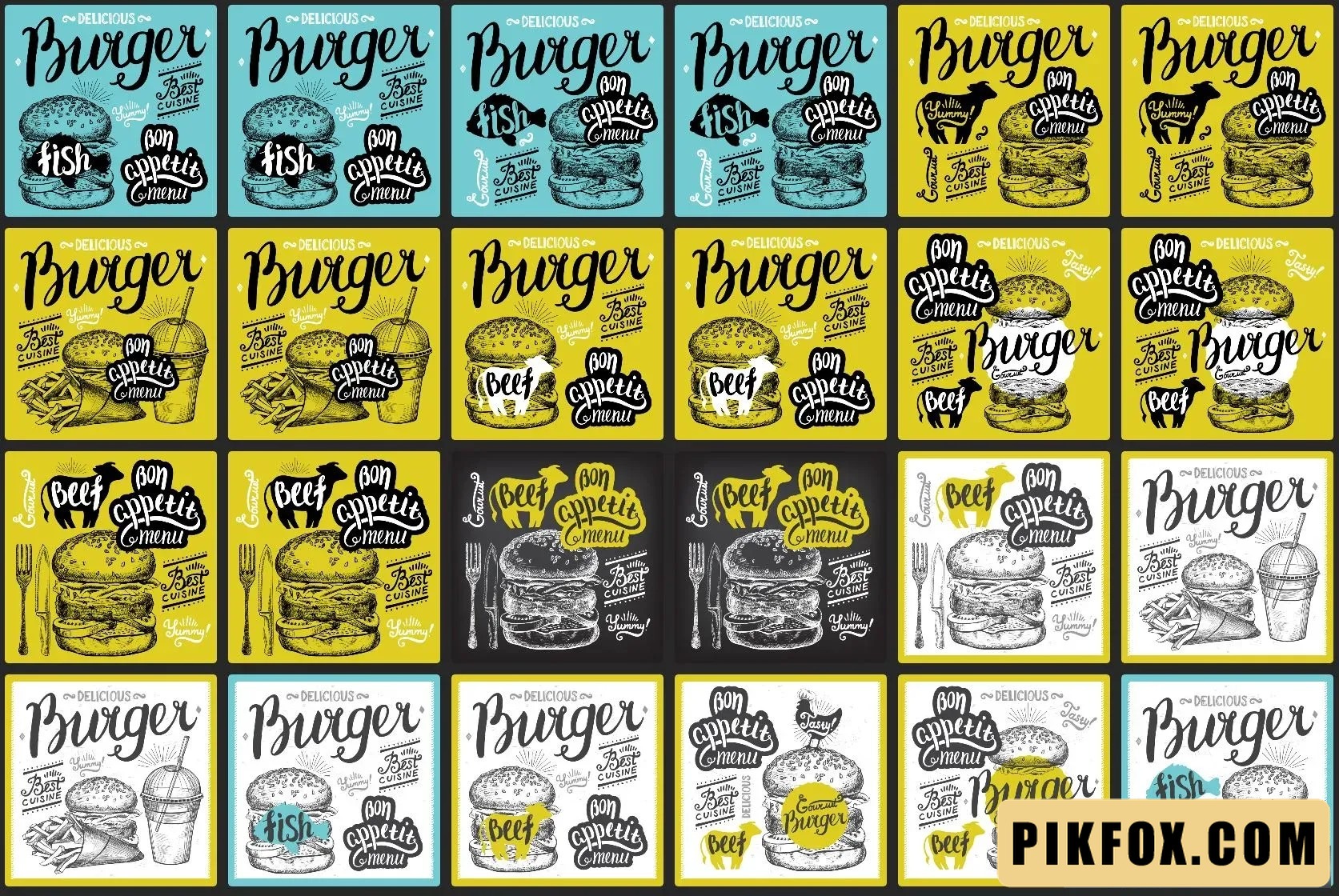 20+ Burger PNG