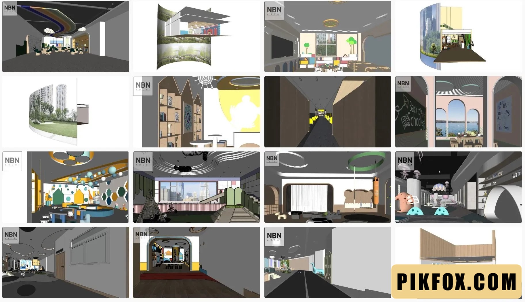 20+ Trường mầm non SketchUp
