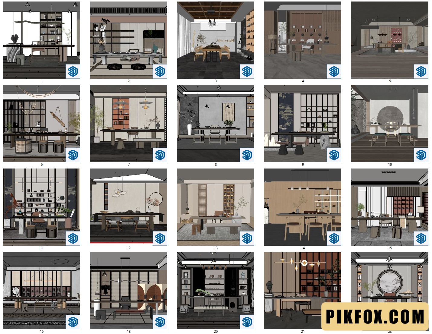 21+ Mẫu phòng làm việc SketchUp