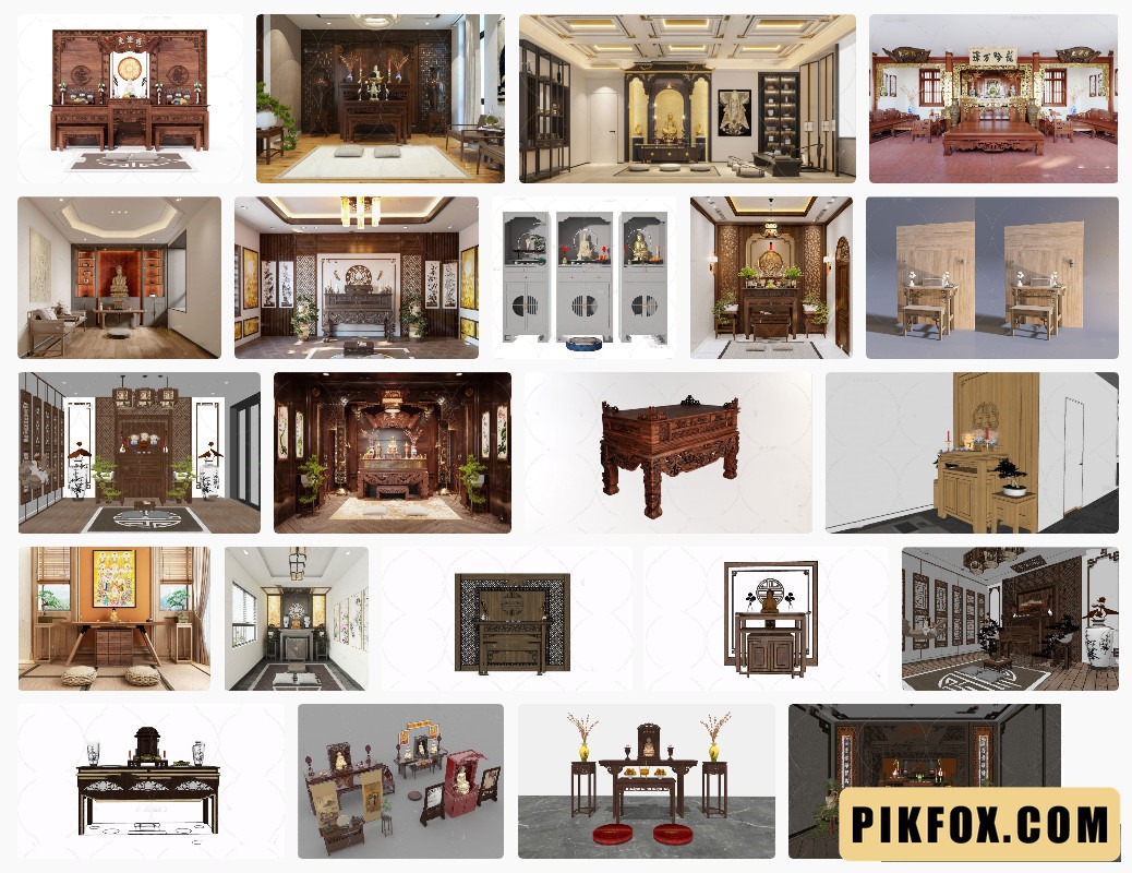 22+ Phòng thờ SketchUp
