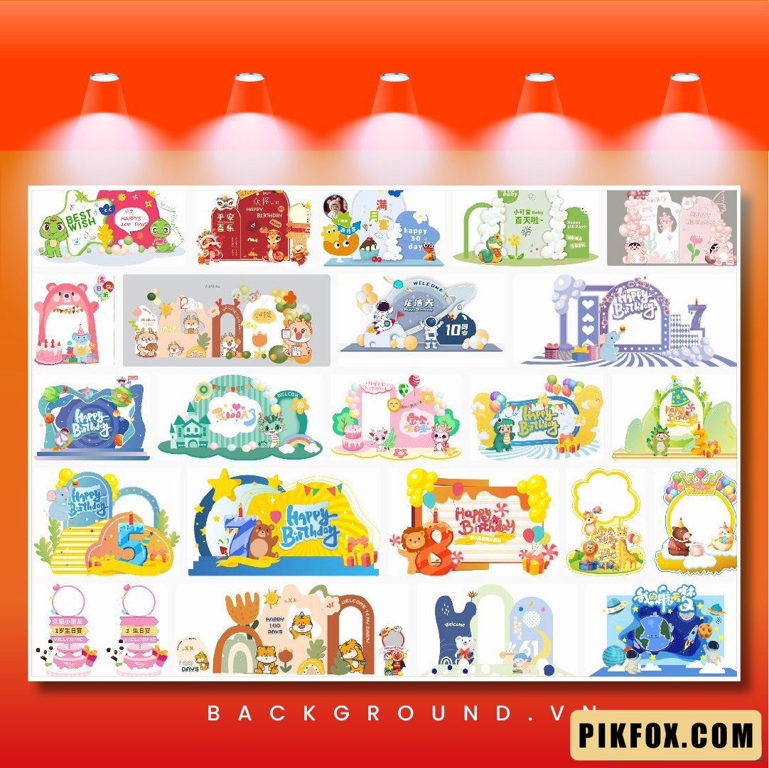 23+ Background trang trí sinh nhật - Corel