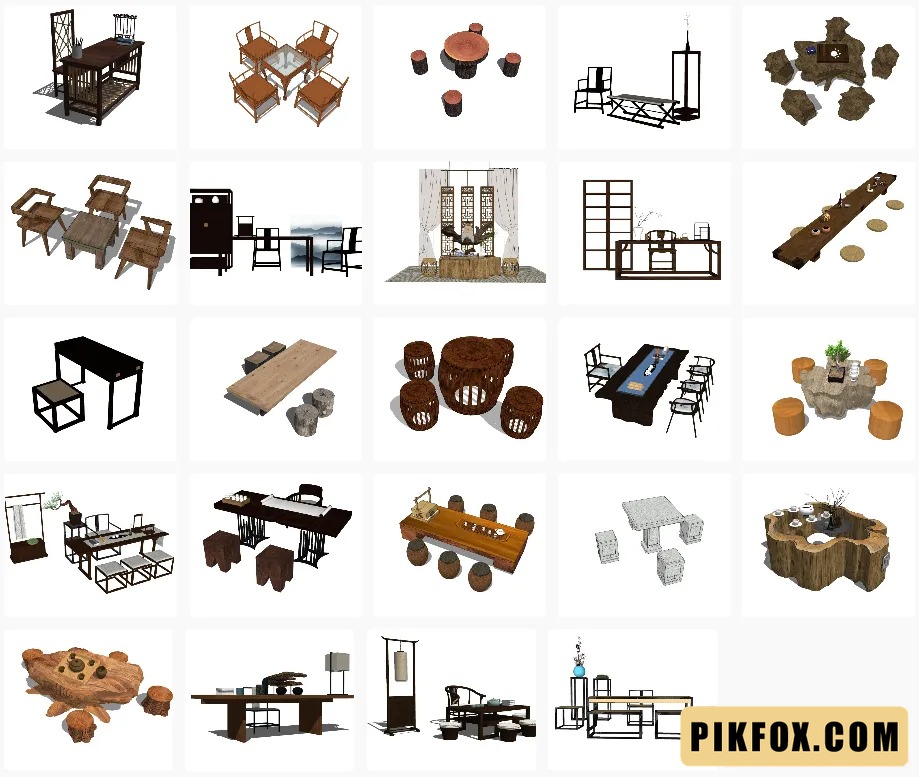 24+ bàn học và bàn trà SketchUp