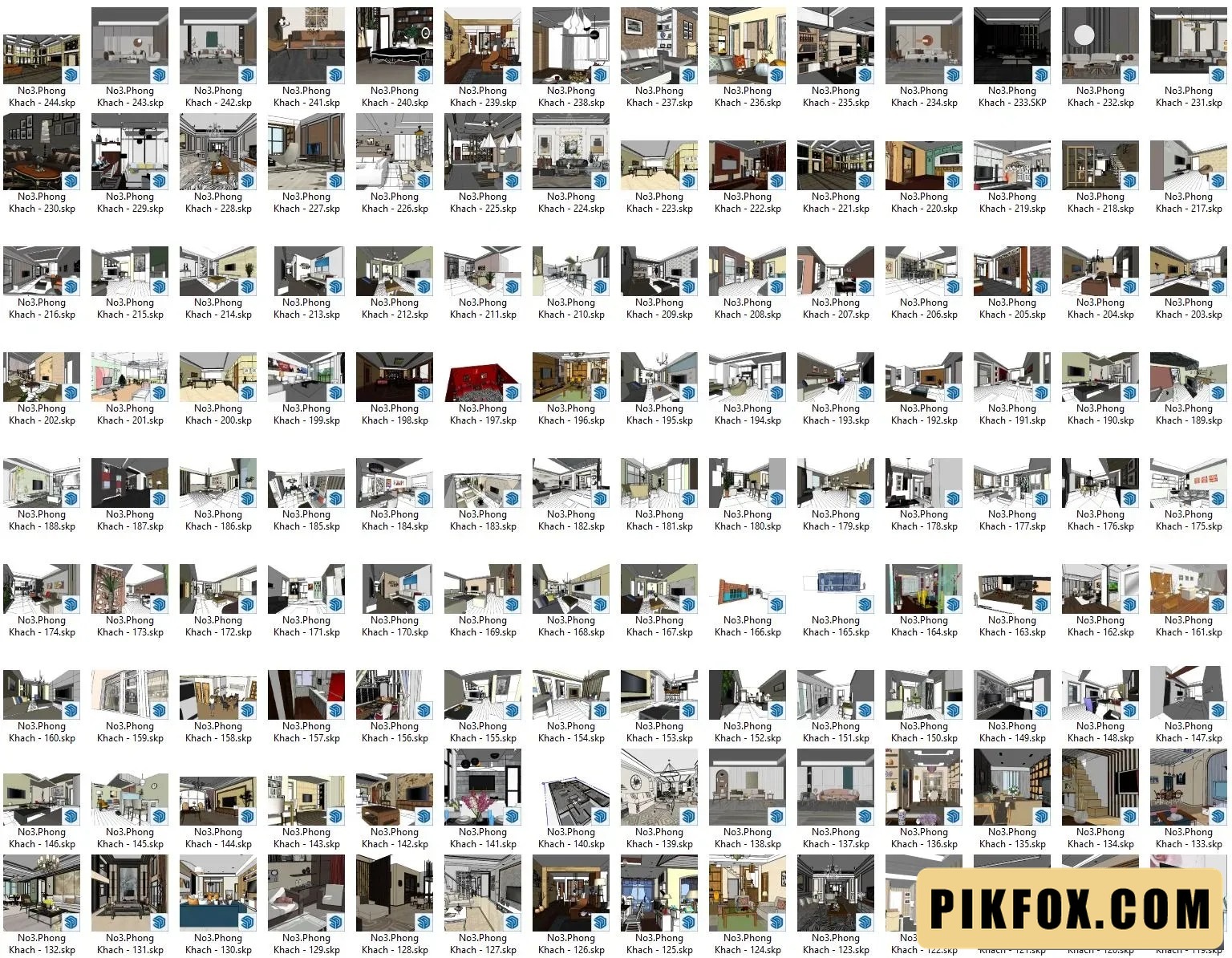 244+ File sketchup phòng khách