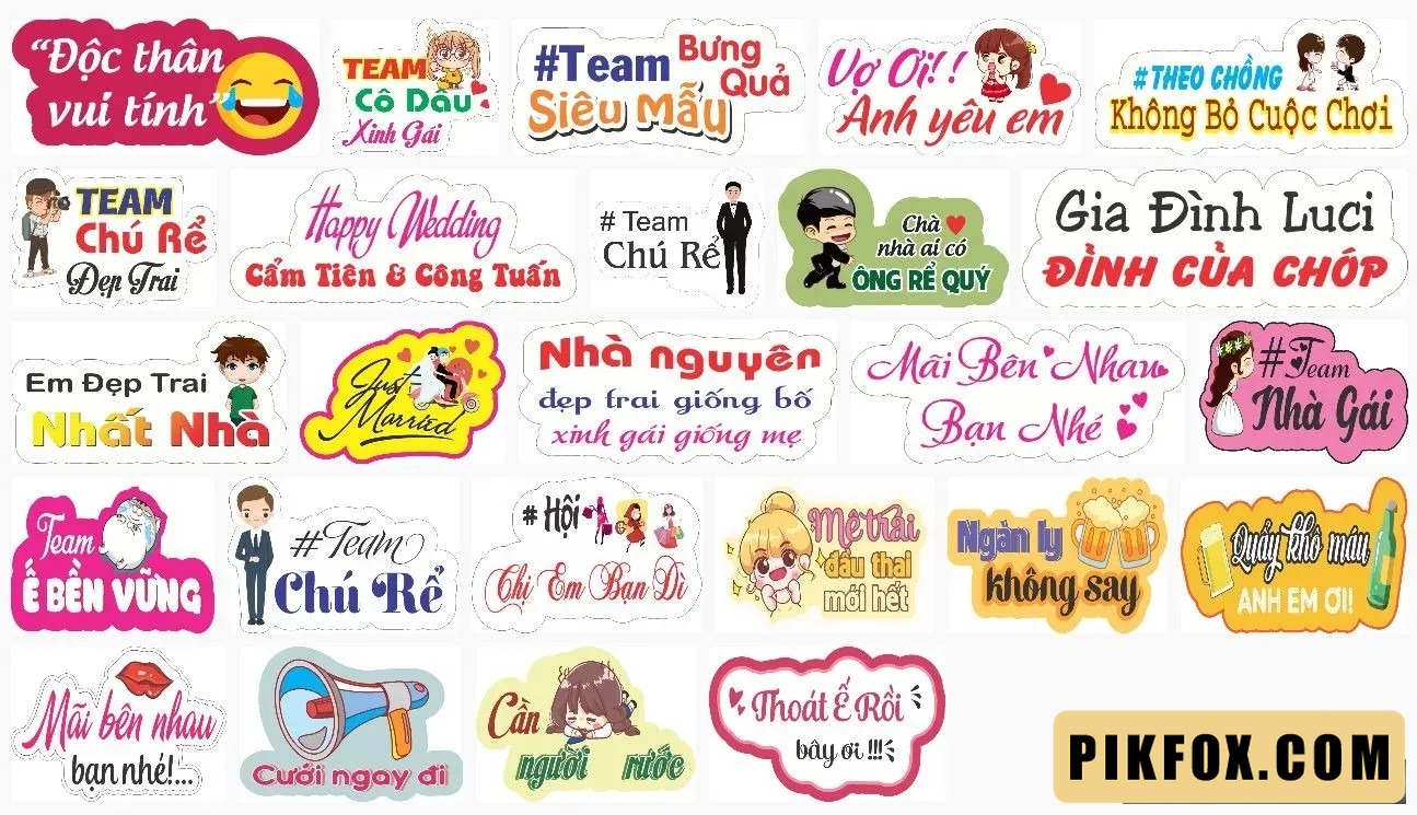 25+ Hashtag cầm tay đám cưới hài hước