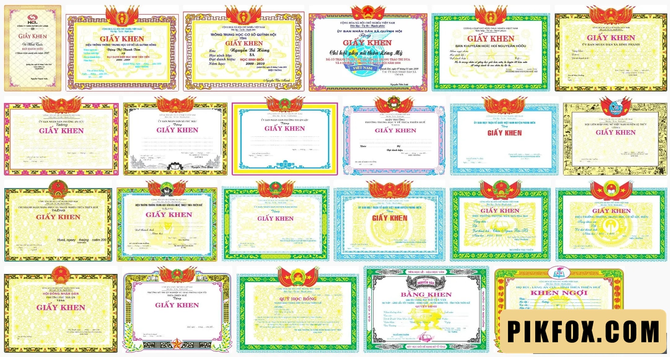 25+ Mẫu bằng khen