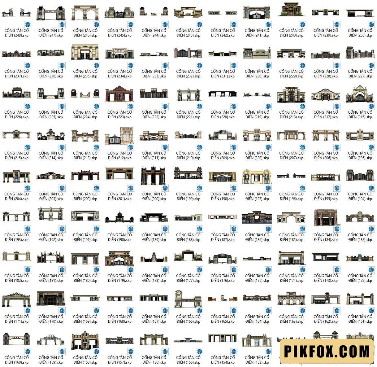 250+ Model cổng sketchup
