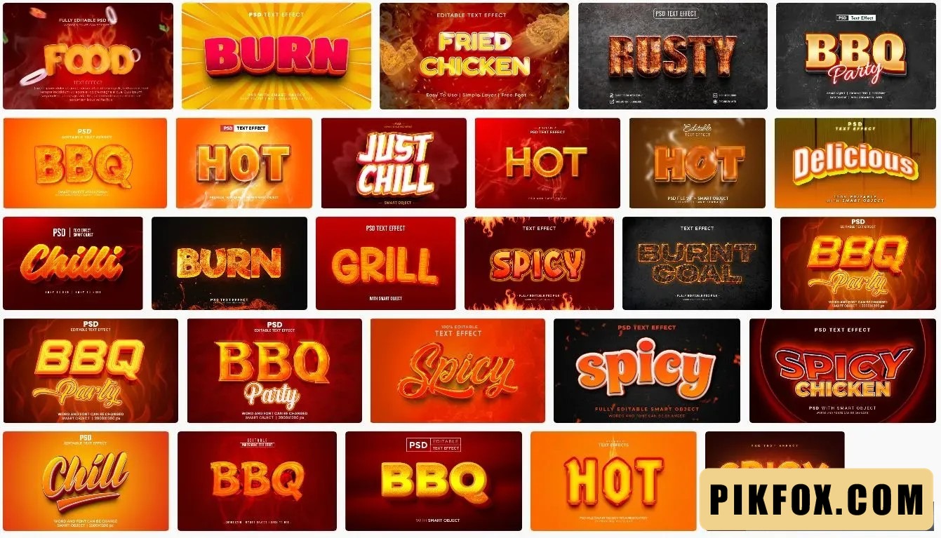 28+ Hiệu ứng chữ BBQ