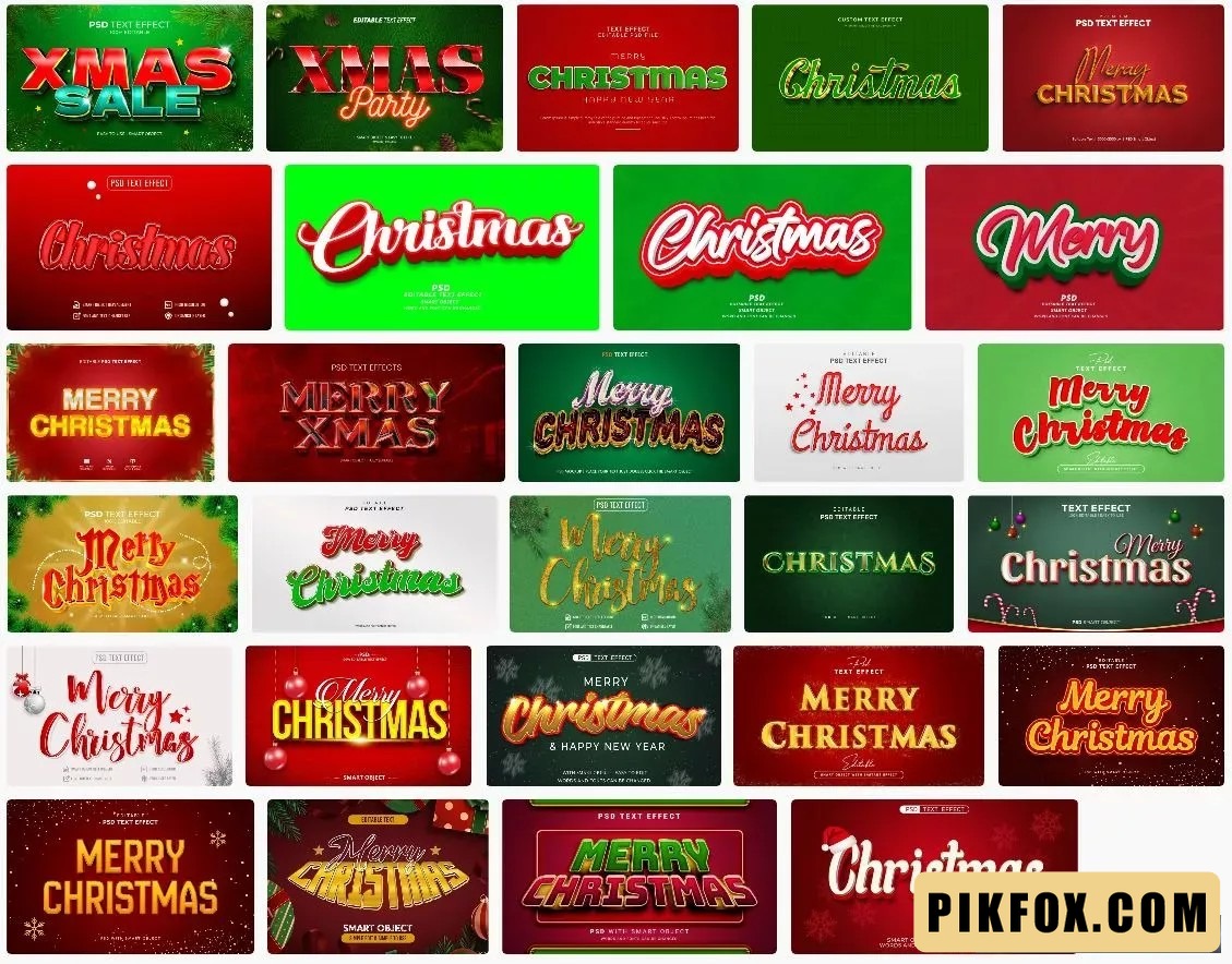 28+ Text Effect giáng sinh