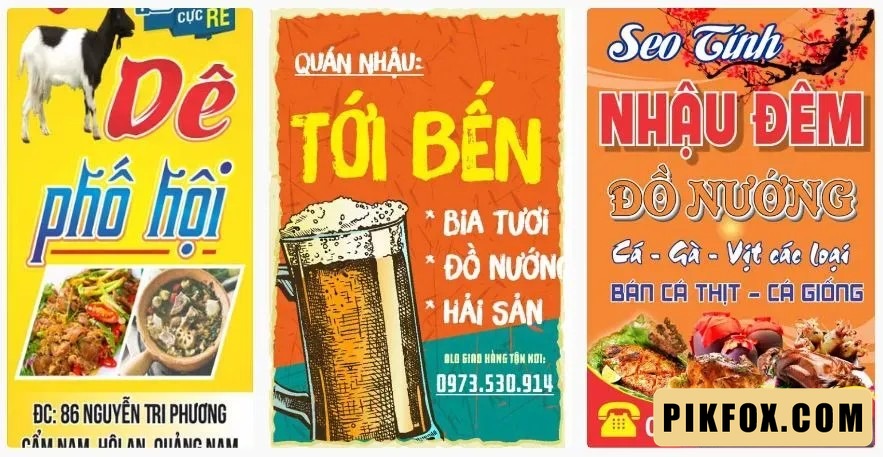 3+ Biển vẫy quán ăn