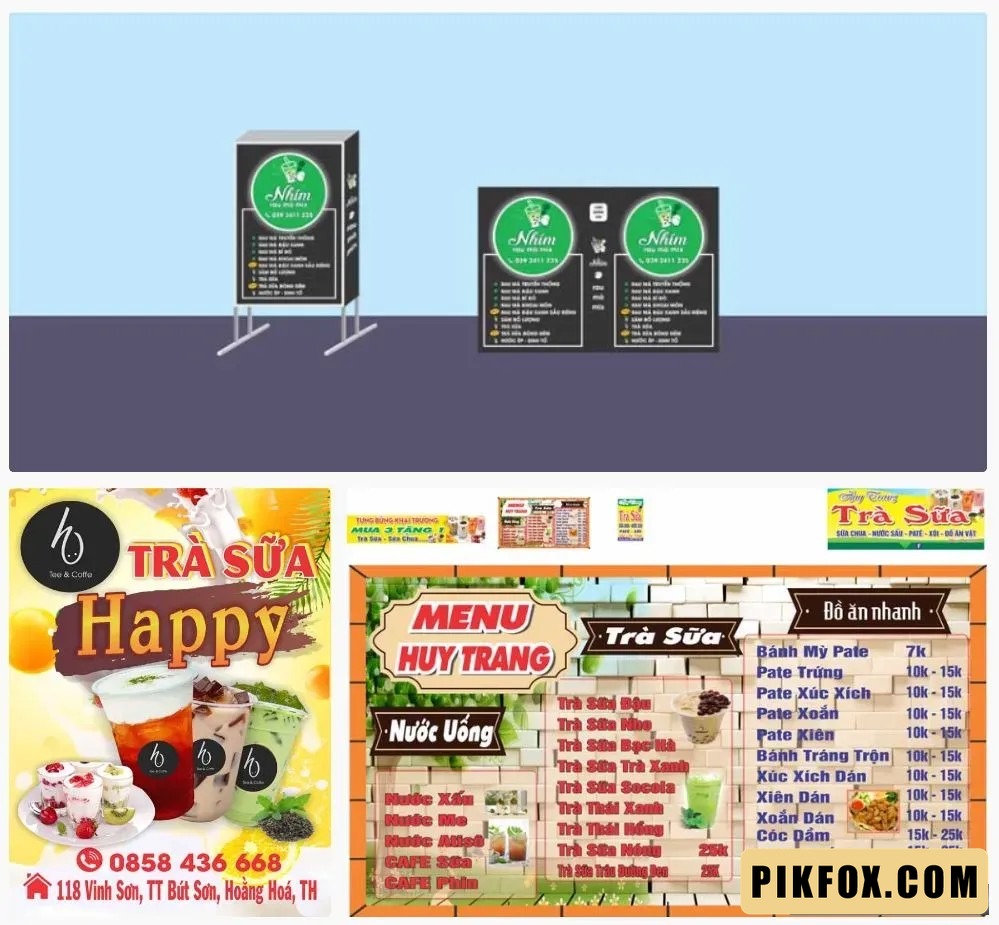 3+ Mẫu biển vẫy trà sữa