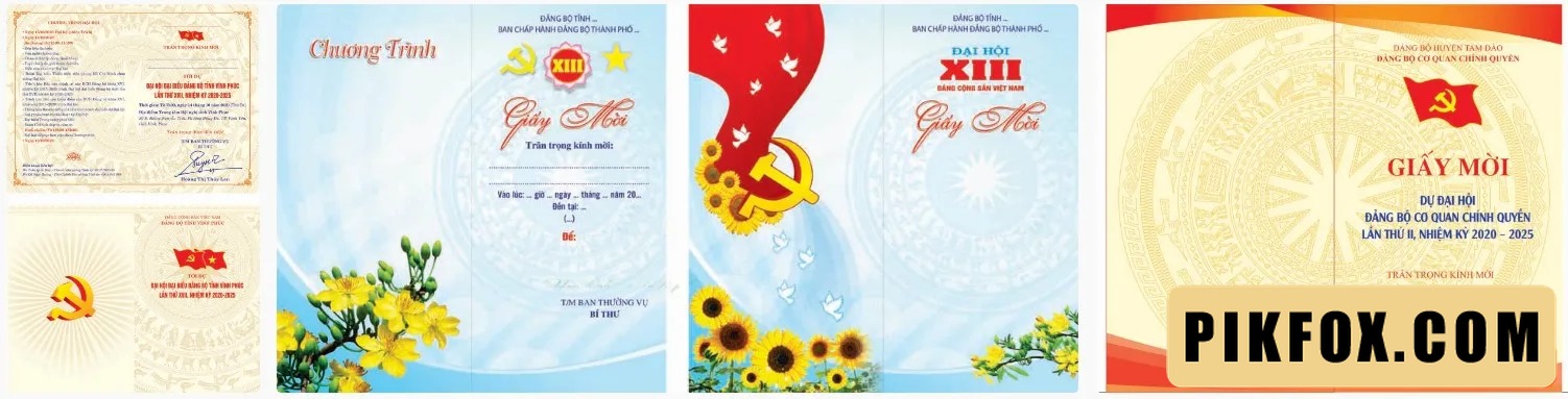 3+ Mẫu giấy mời đại hội đảng
