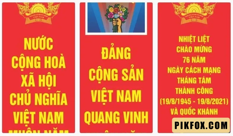 3+ phướn treo ngày 19 8 kỷ niệm cách mạng tháng tám