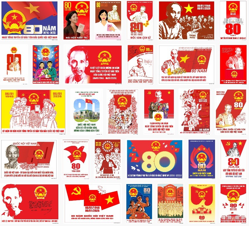 30+ Tranh kỷ niệm 80 năm ngày tổng tuyển cử đầu tiên 1946-2026