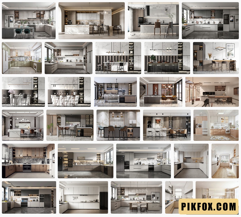 30+ Mẫu phòng bếp SketchUp