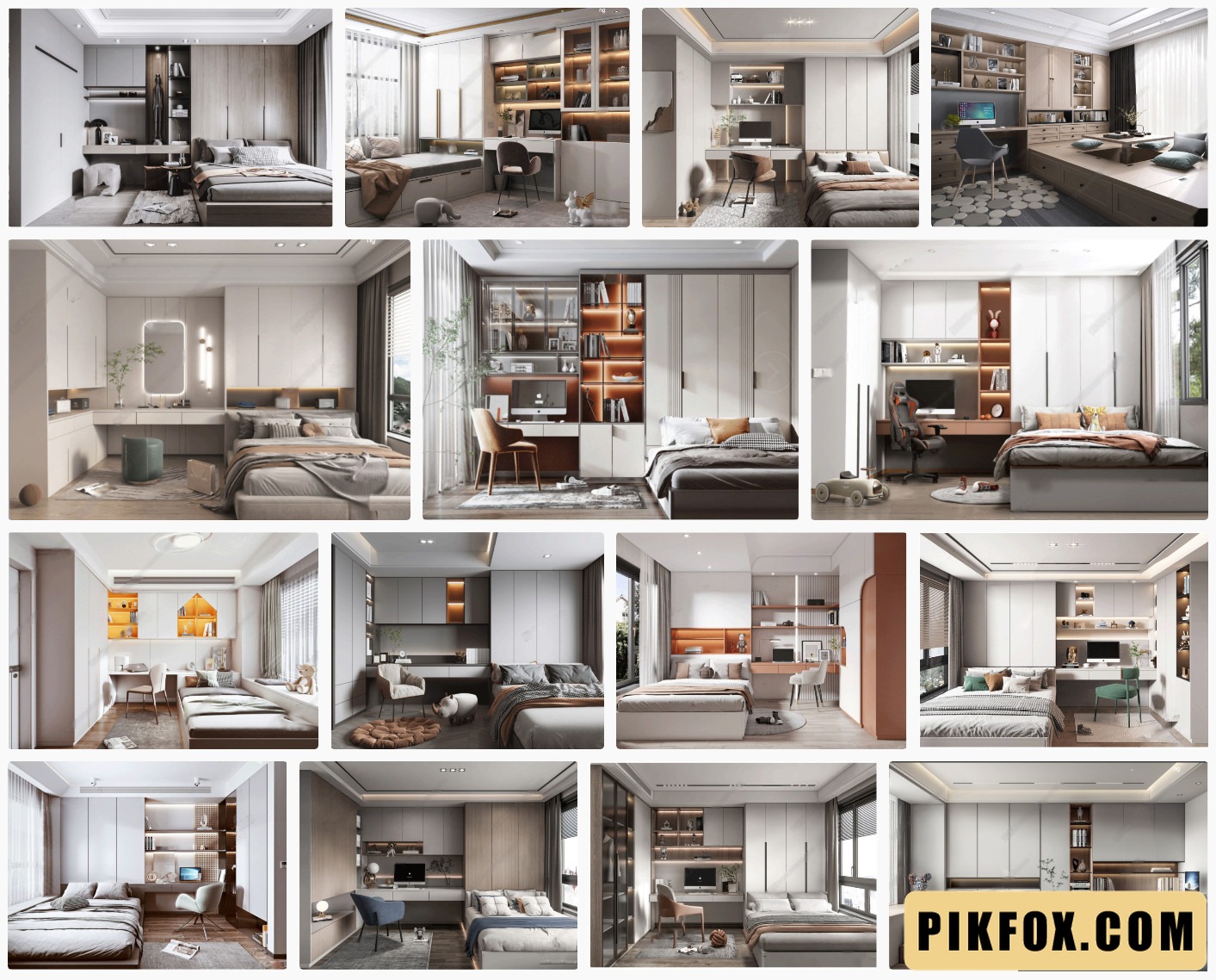 31+ Phòng ngủ phong cách Bắc Âu - SketchUp