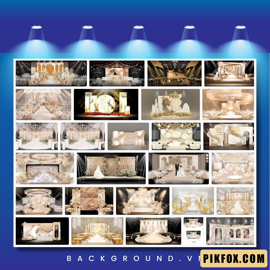 32+ Background đám cưới tone vàng kim