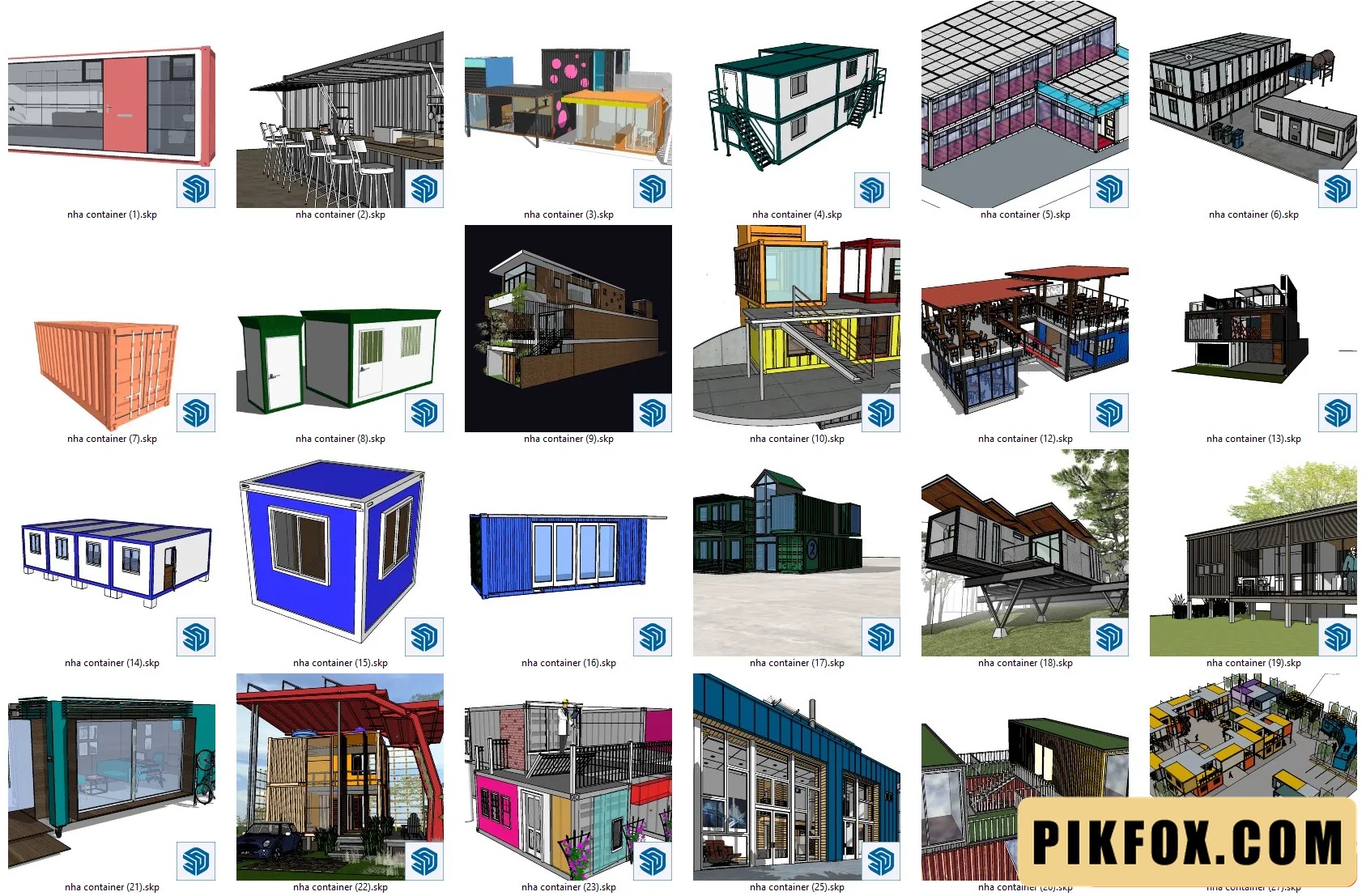 32+ Nhà container SketchUp