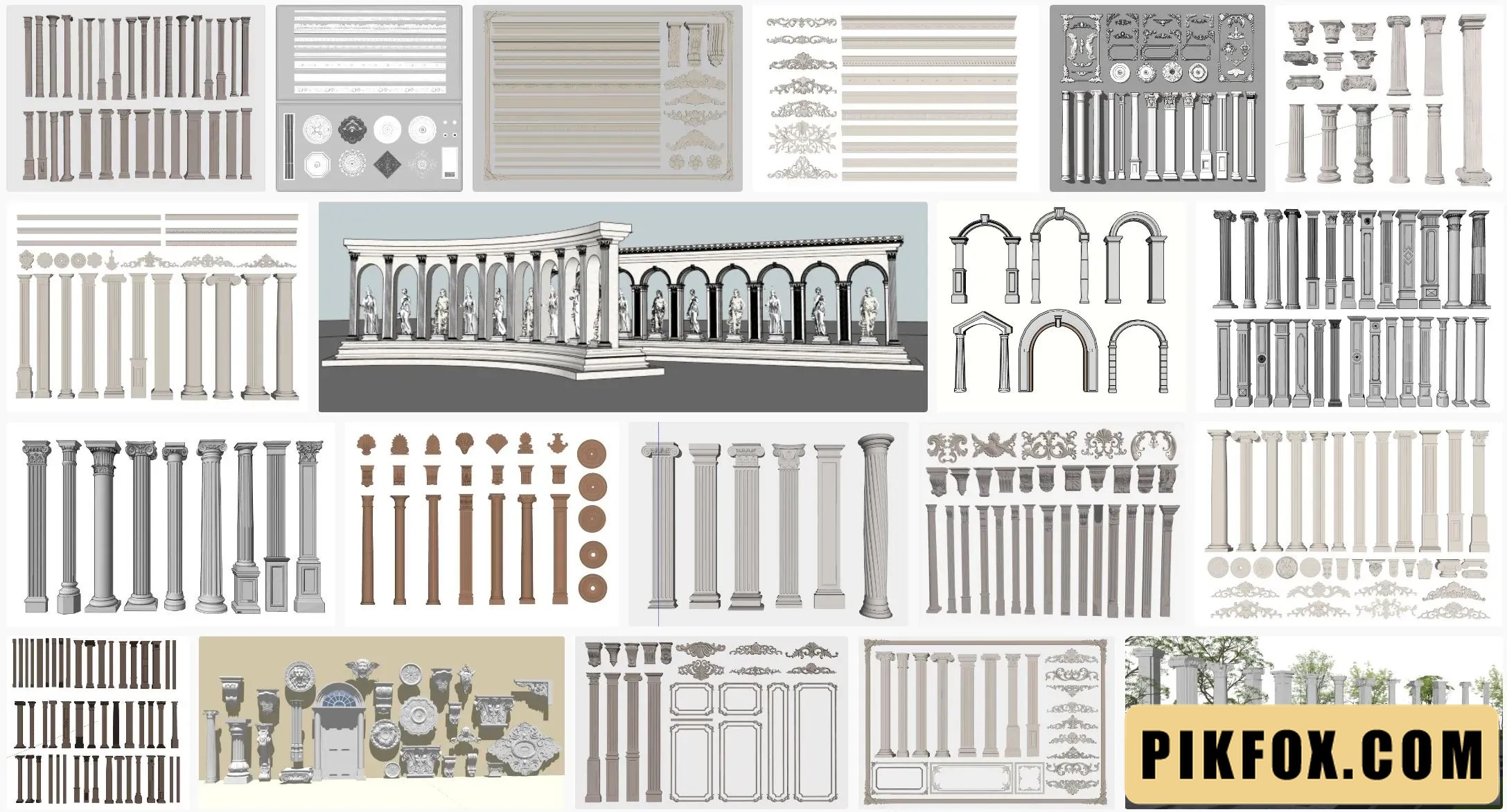 34+ Phào chỉ tân cổ điển SketchUp