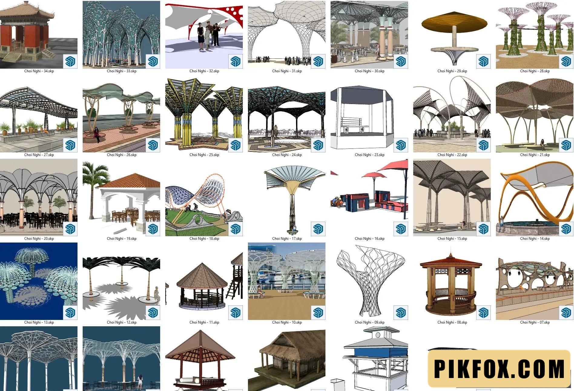 35+ Chòi nghỉ SketchUp