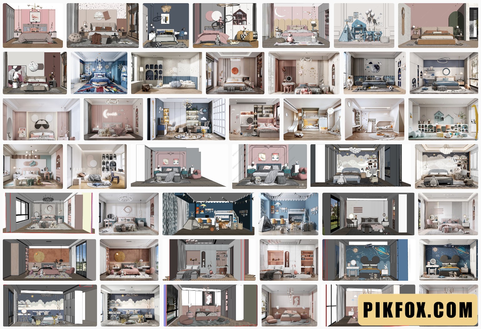 35+ Phòng ngủ trẻ em SketchUp