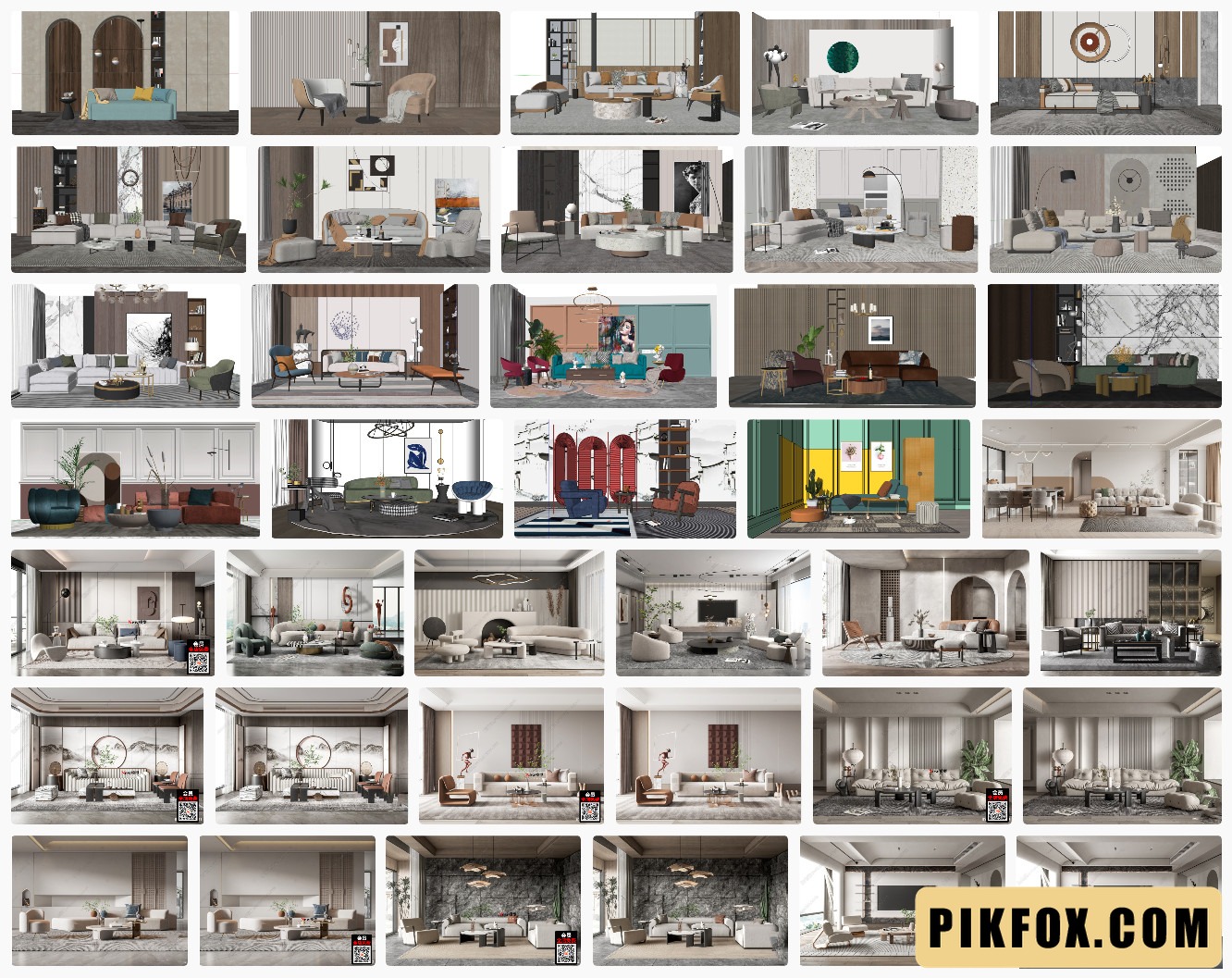 38+ Phòng khách hiện đại SketchUp