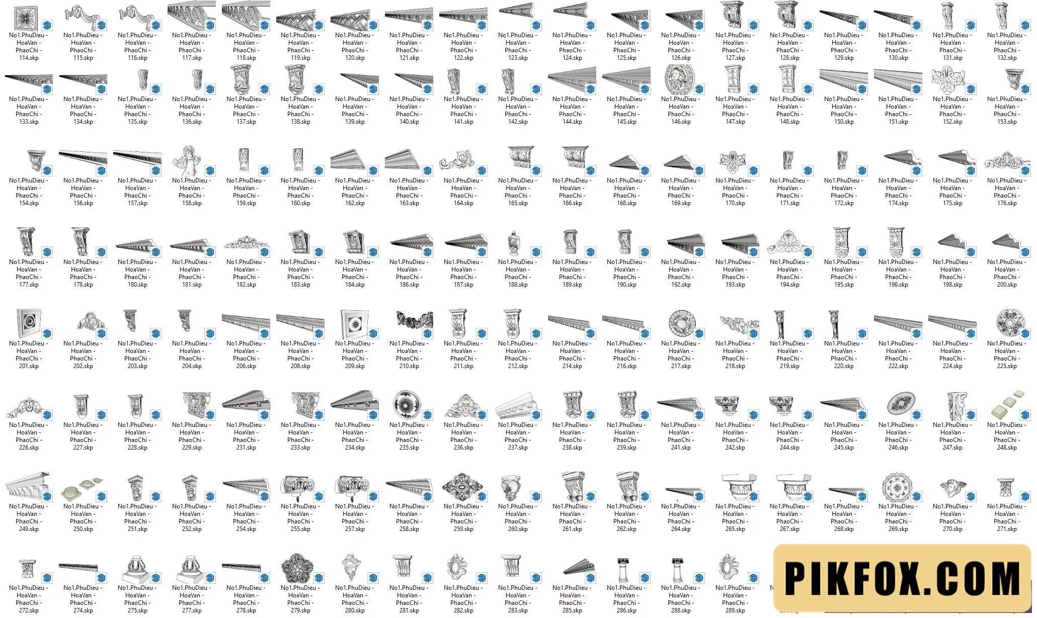 382+ Phù điêu - Phào Chỉ SketchUp