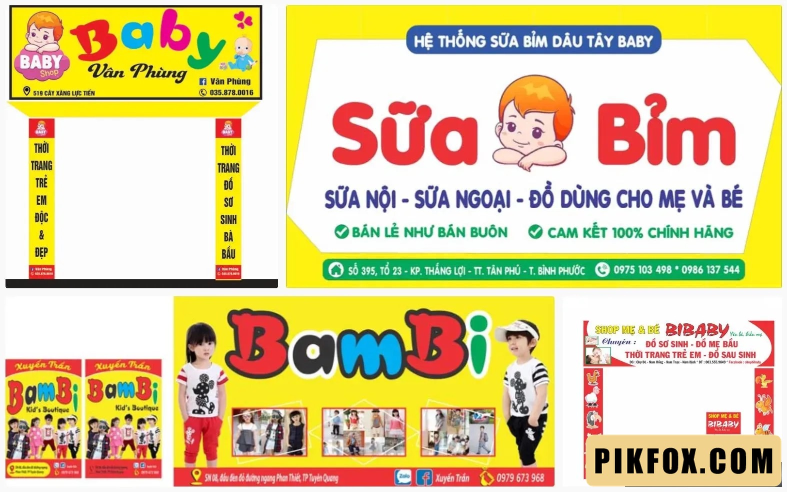 4+ Bảng hiệu shop mẹ và bé