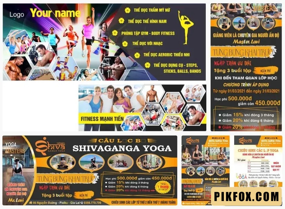 4+ Bảng hiệu Yoga Fitness