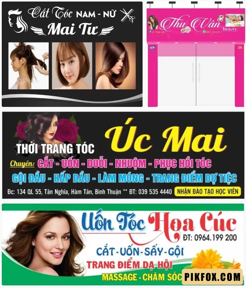 4+ Biển quảng cáo bảng hiệu tóc nữ