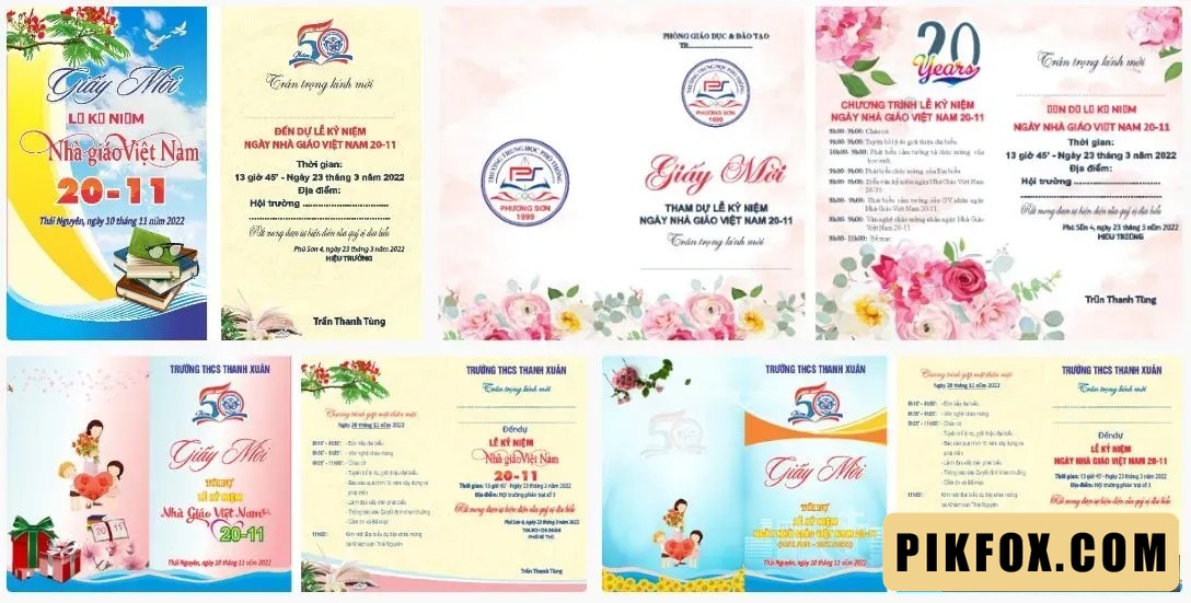 4+ Mẫu giấy mời 20-11